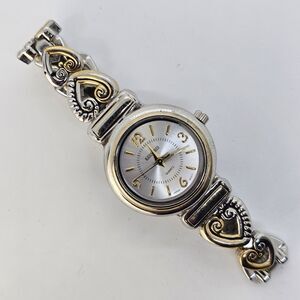 Kessaris 26MM Women's Heart Shaped Watch Gray Dial Gray Bands 6" New Battery
